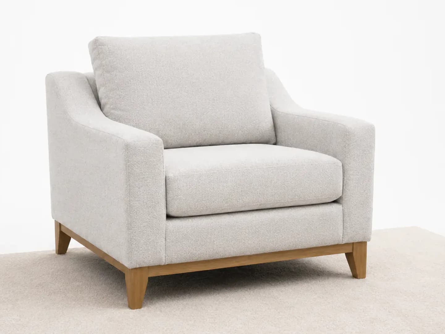 Chris upholstered accent chair with timber base