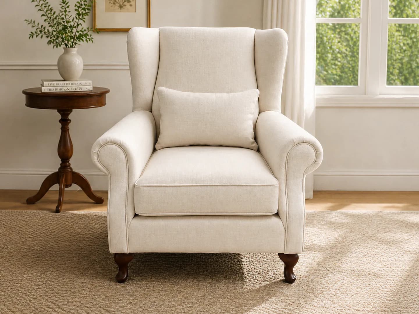Havanna upholstered wing chair