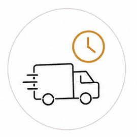Delivery truck and clock illustration
