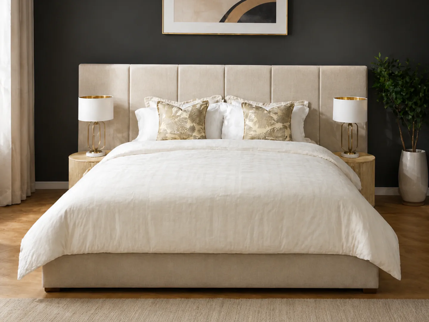 Manly upholstered bed