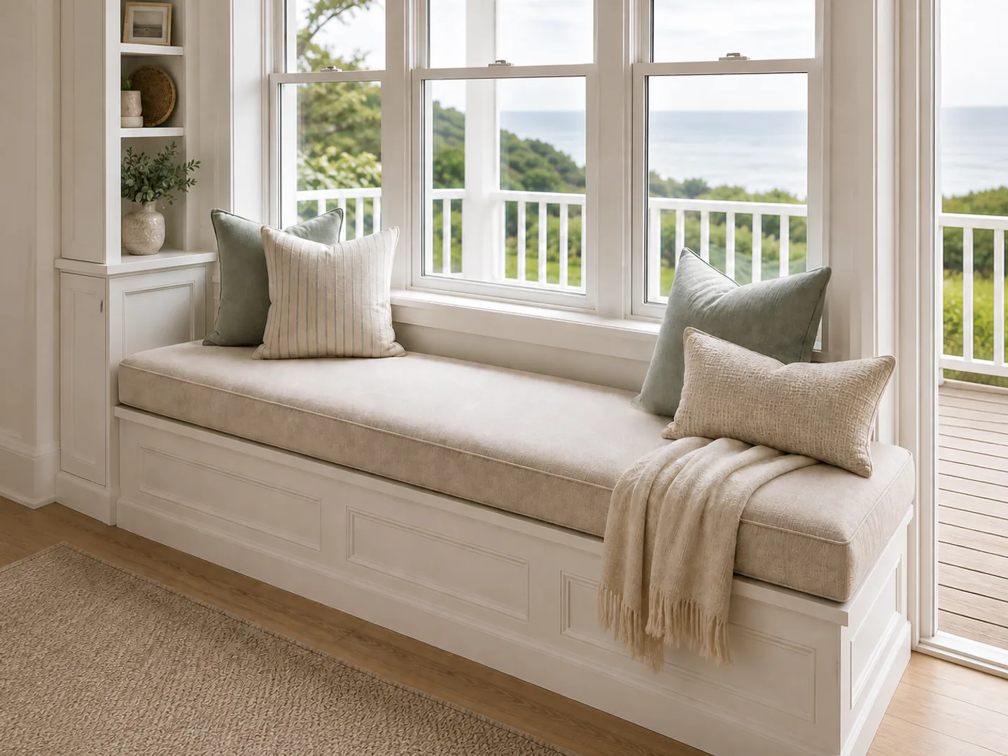 Custom upholstered window cushions
