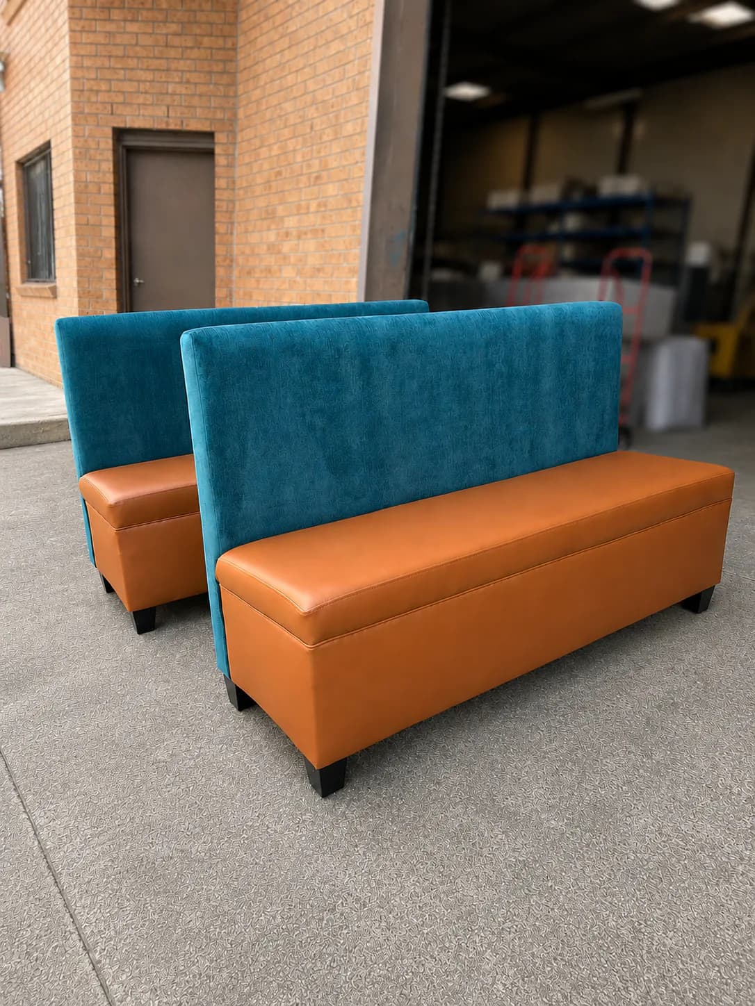Colourful commercial banquette seating