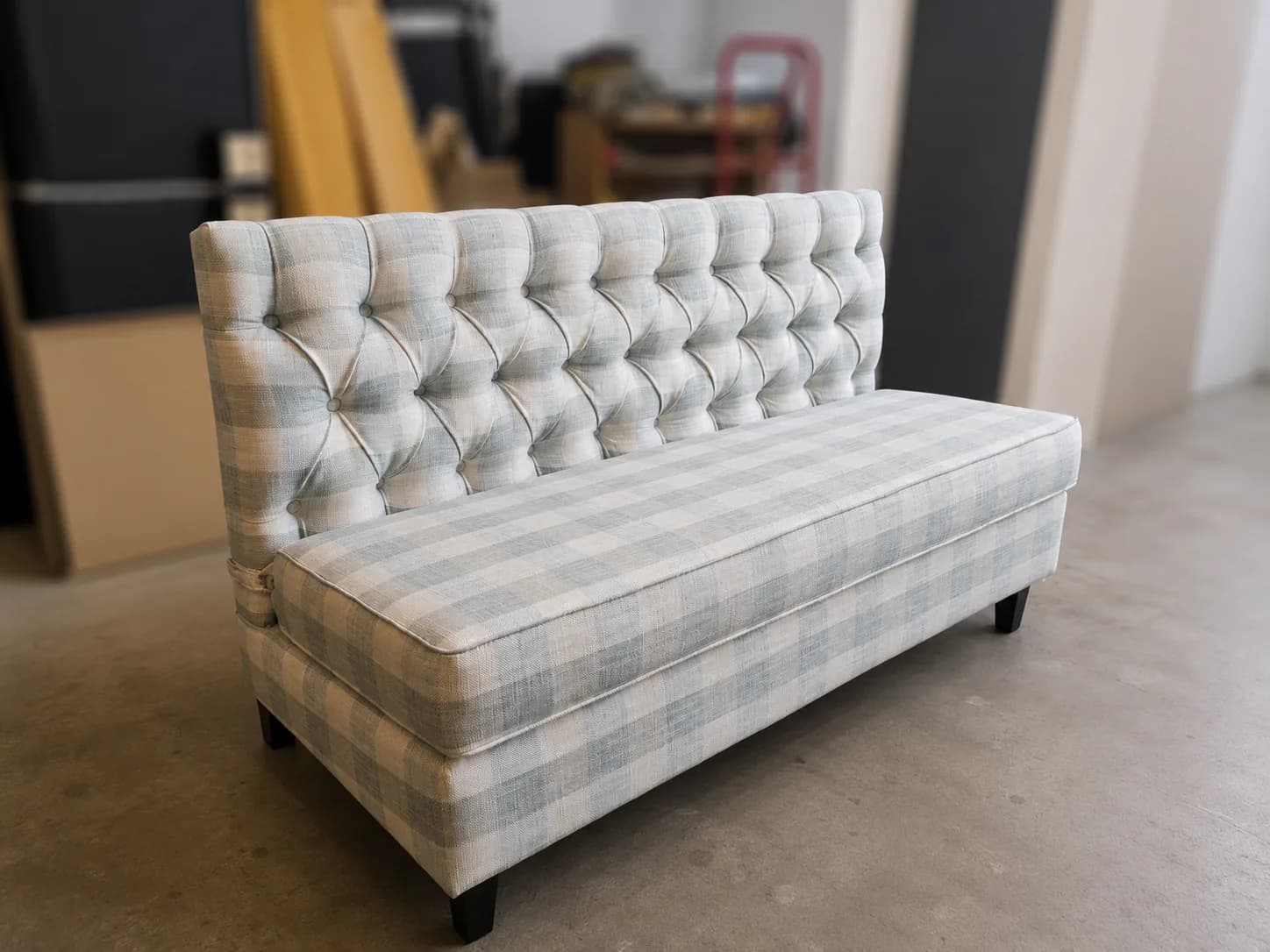 Buttoned commercial bench seating