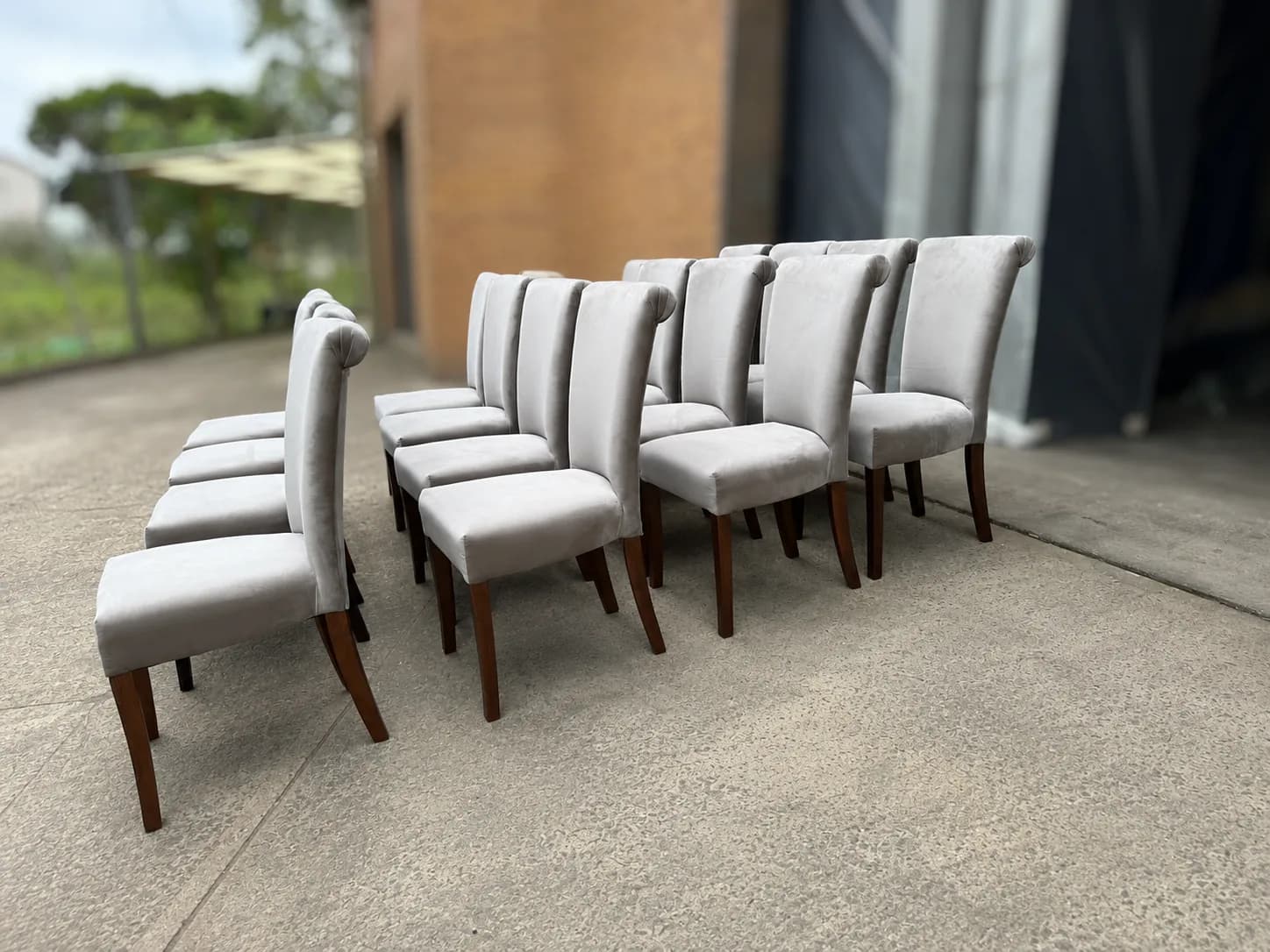 Set of custom upholstered dining chairs