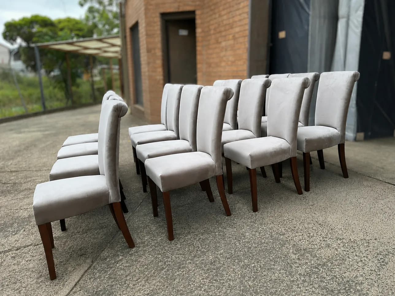 Set of custom upholstered dining chairs
