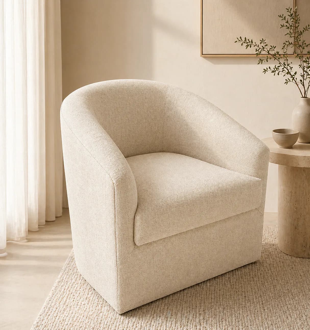 Upholstered tub chair